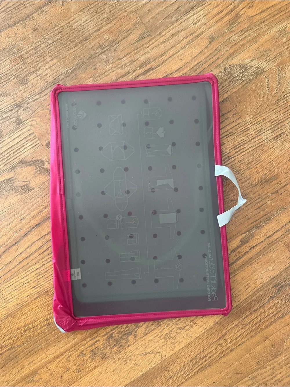 Red Travel Packing Folder with Gray Interior Panel